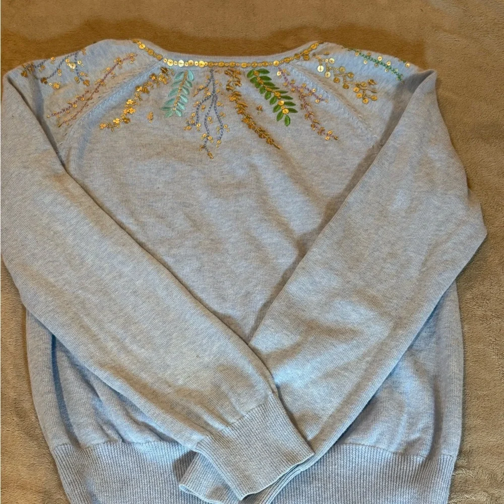 Sundance Embroidered Lt. Blue sweater, ladies’ size S‎